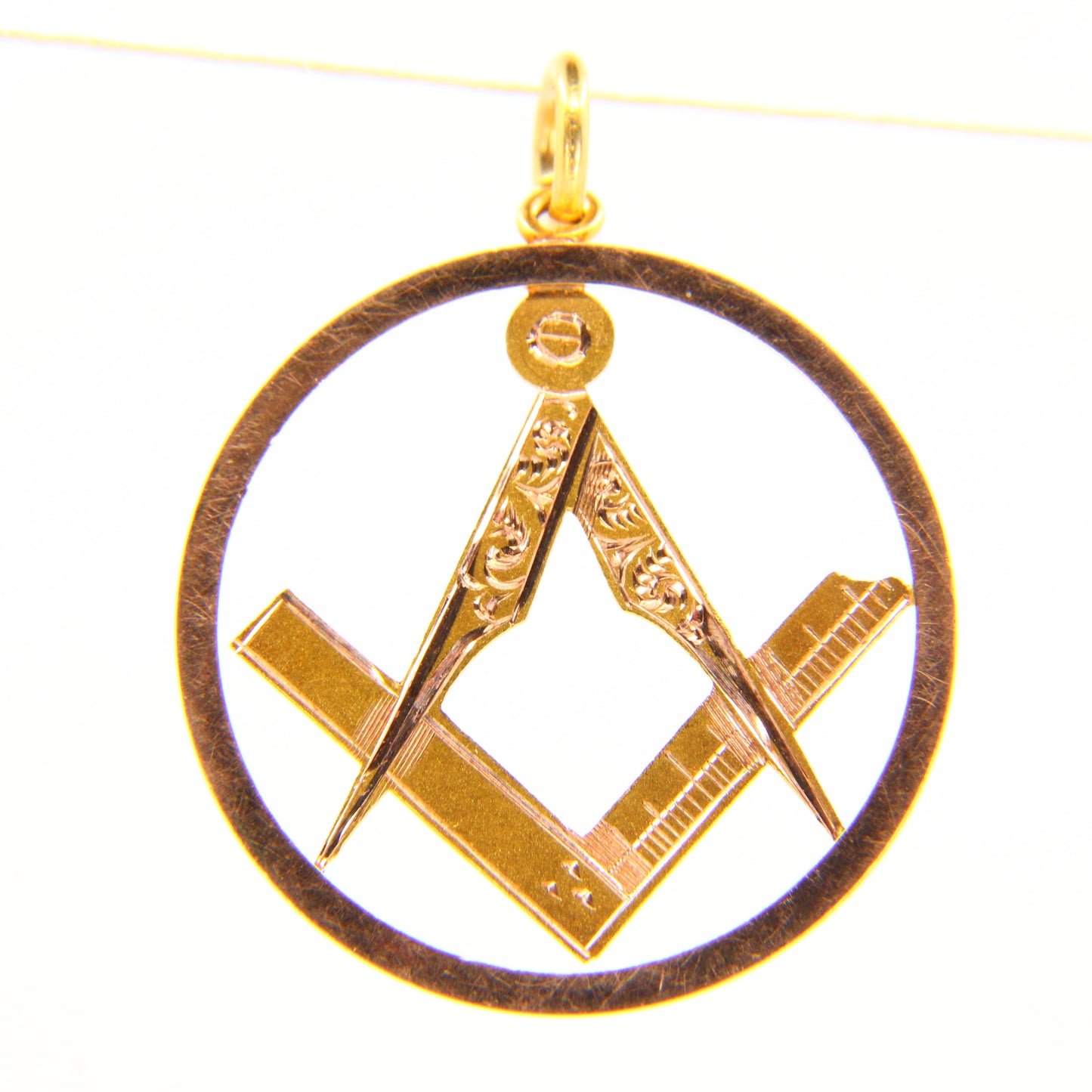 Antique 9ct Masonic Pendant Yellow Gold Mason Fob Freemason Charm