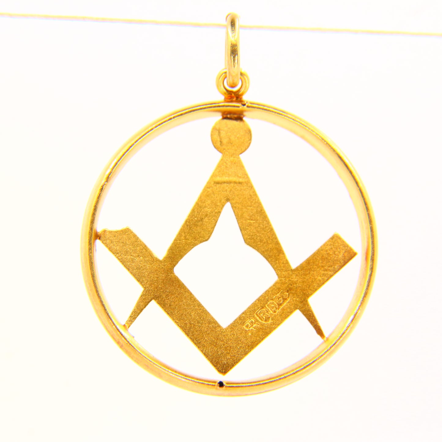 Antique 9ct Masonic Pendant Yellow Gold Mason Fob Freemason Charm