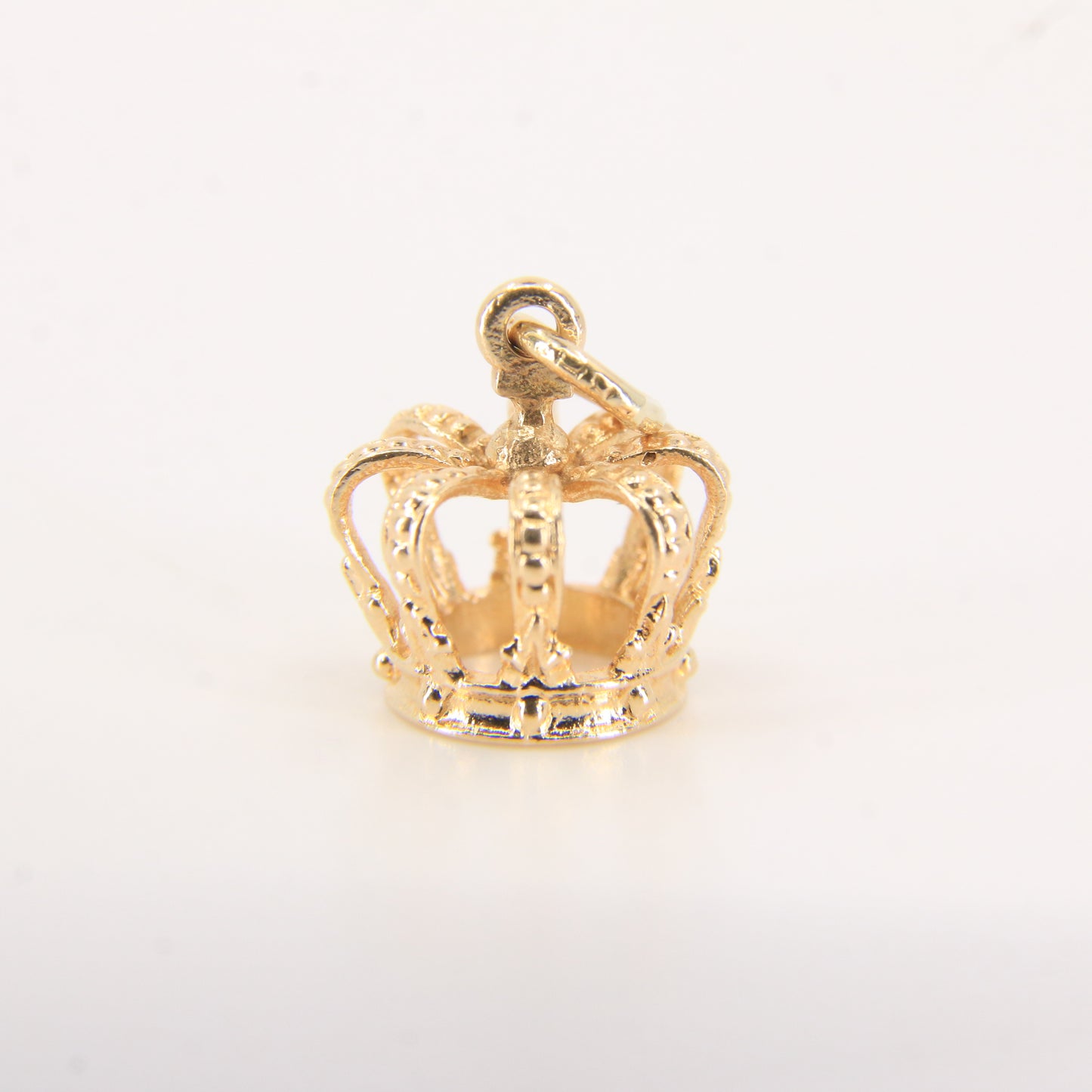 Vintage 9ct Yellow Gold Crown Charm Pendant Royal Symbol Lucky Jewellery Gift