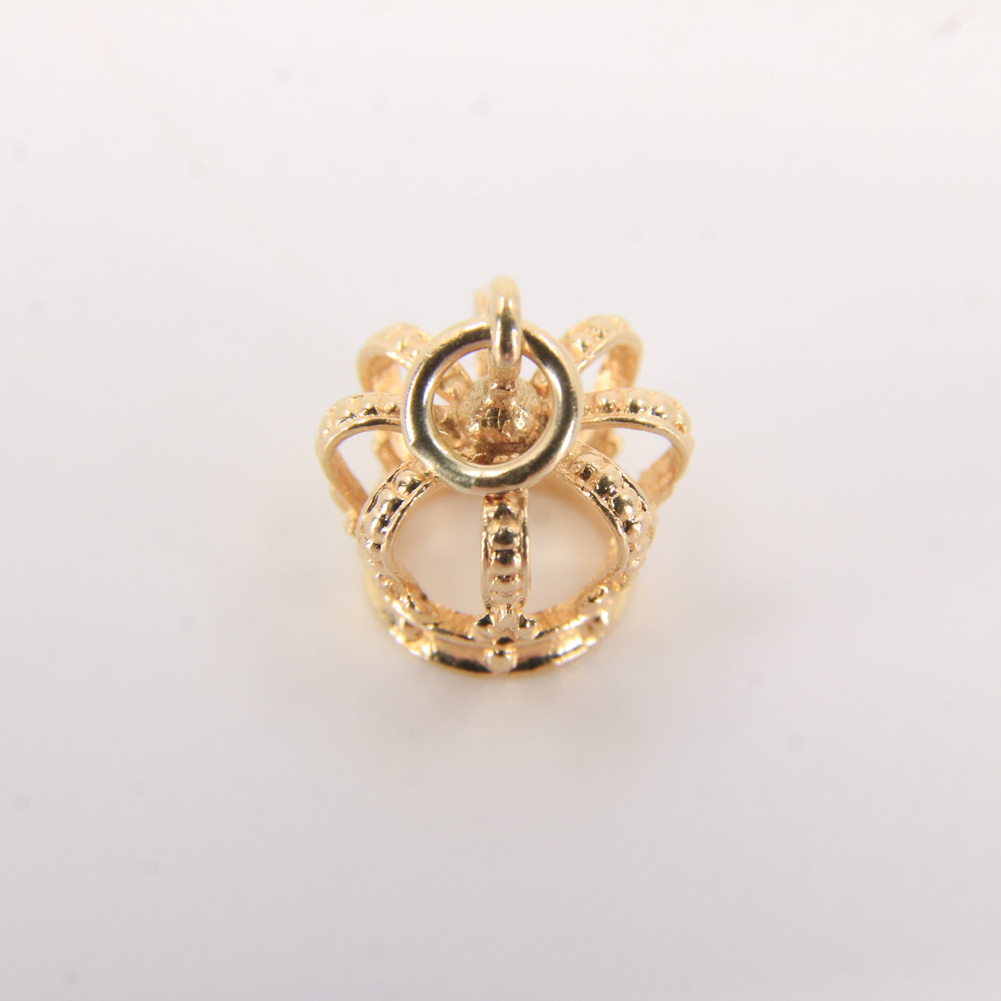 Vintage 9ct Yellow Gold Crown Charm Pendant Royal Symbol Lucky Jewellery Gift