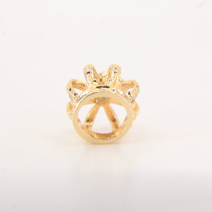 Vintage 9ct Yellow Gold Crown Charm Pendant Royal Symbol Lucky Jewellery Gift