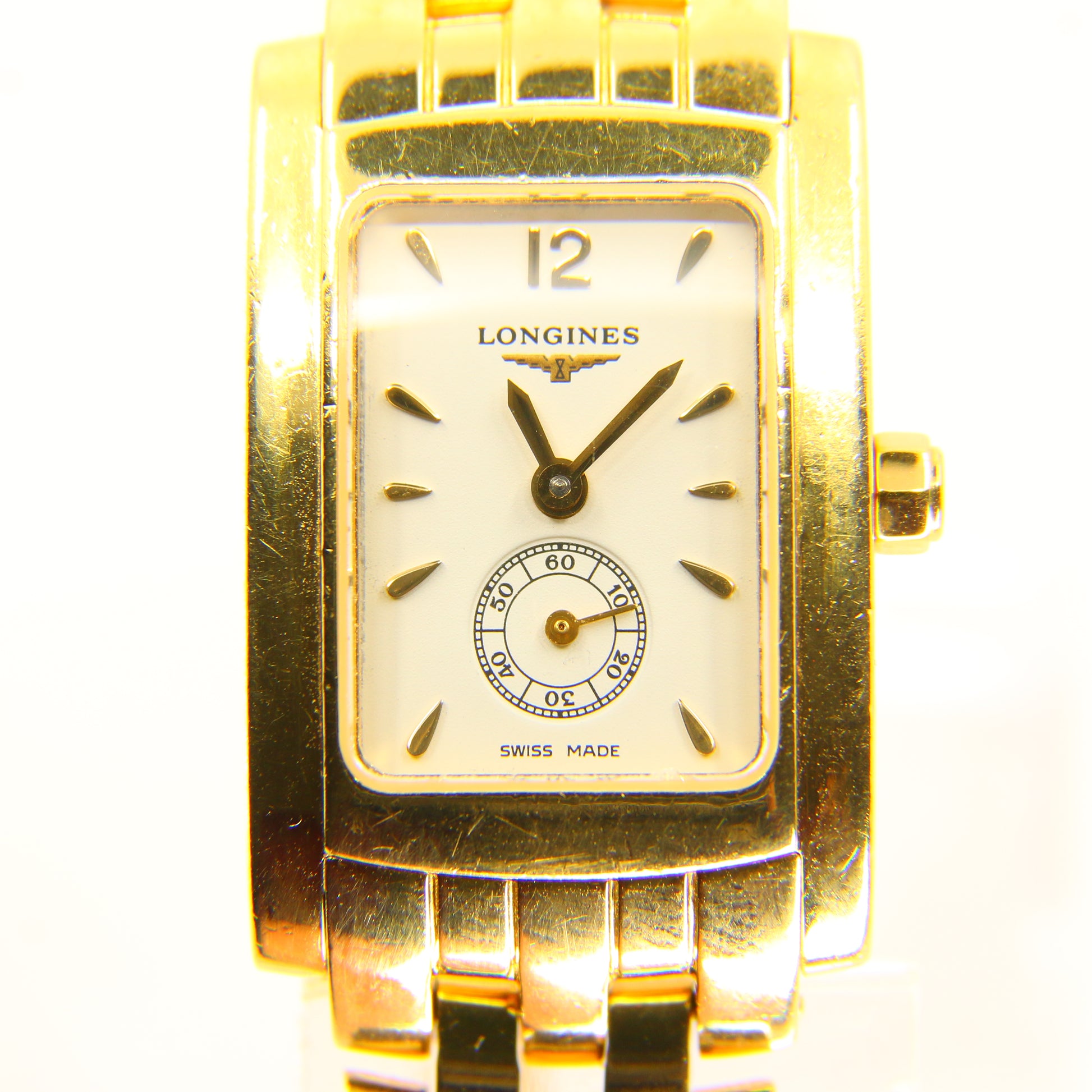 18ct gold longines dolcevita quartz 18 carat gold watch boxed - 1