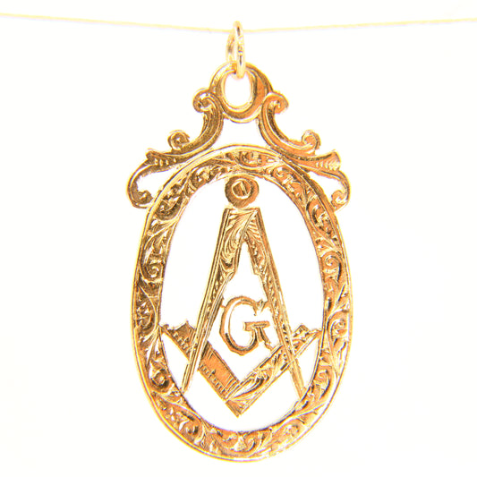 Vintage Freemasonry G Emblem Charm 9ct Hallmarked Yellow Gold Masonic Mason Pendant