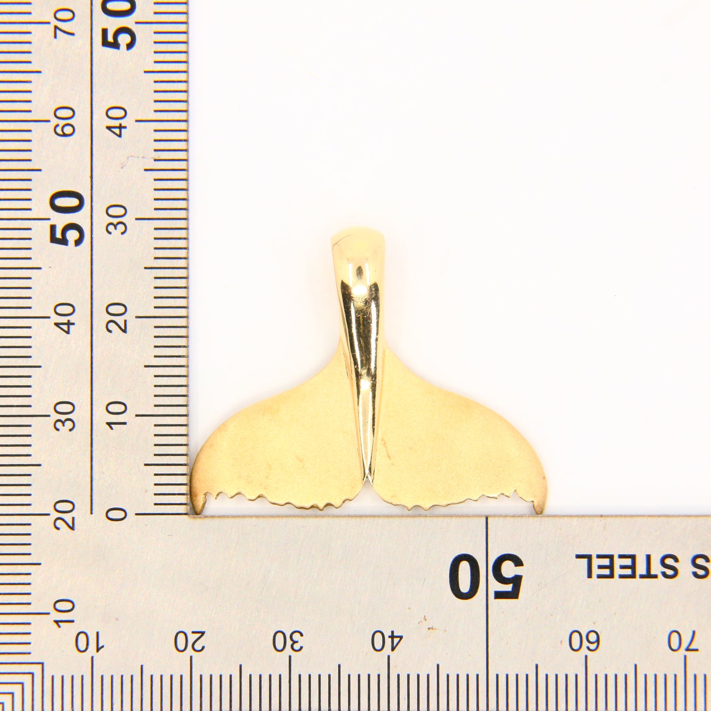 Vintage 14K Gold Whale Tail Pendant 14 Carat Yellow Gold Protection Charm Gift