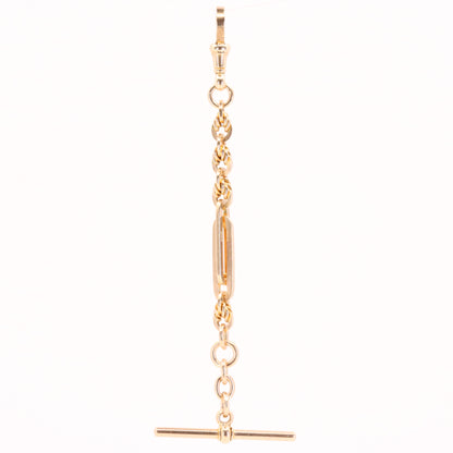 Antique 9ct Hallmarked Rose Gold 5 Inch Albert Chain Extension T Bar Watch Fob
