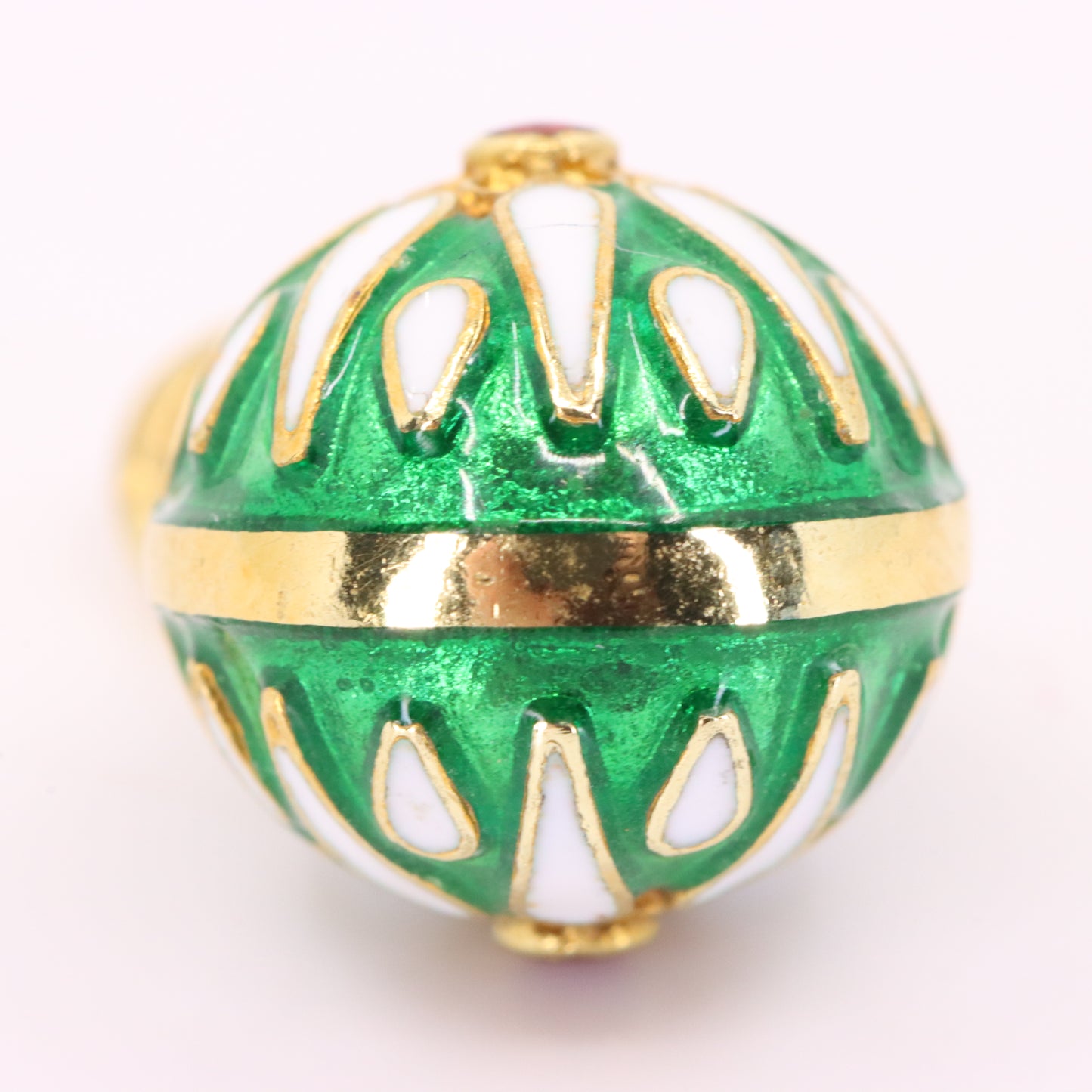 Vintage 14ct Yellow Gold Enamel Easter Egg Pendant Charm Russian Style Gift