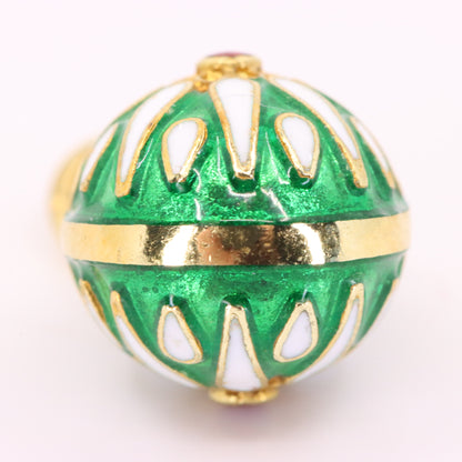 Vintage 14ct Yellow Gold Enamel Easter Egg Pendant Charm Russian Style Gift