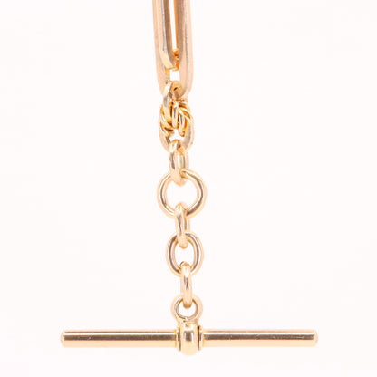 Antique 9ct Hallmarked Rose Gold 5 Inch Albert Chain Extension T Bar Watch Fob