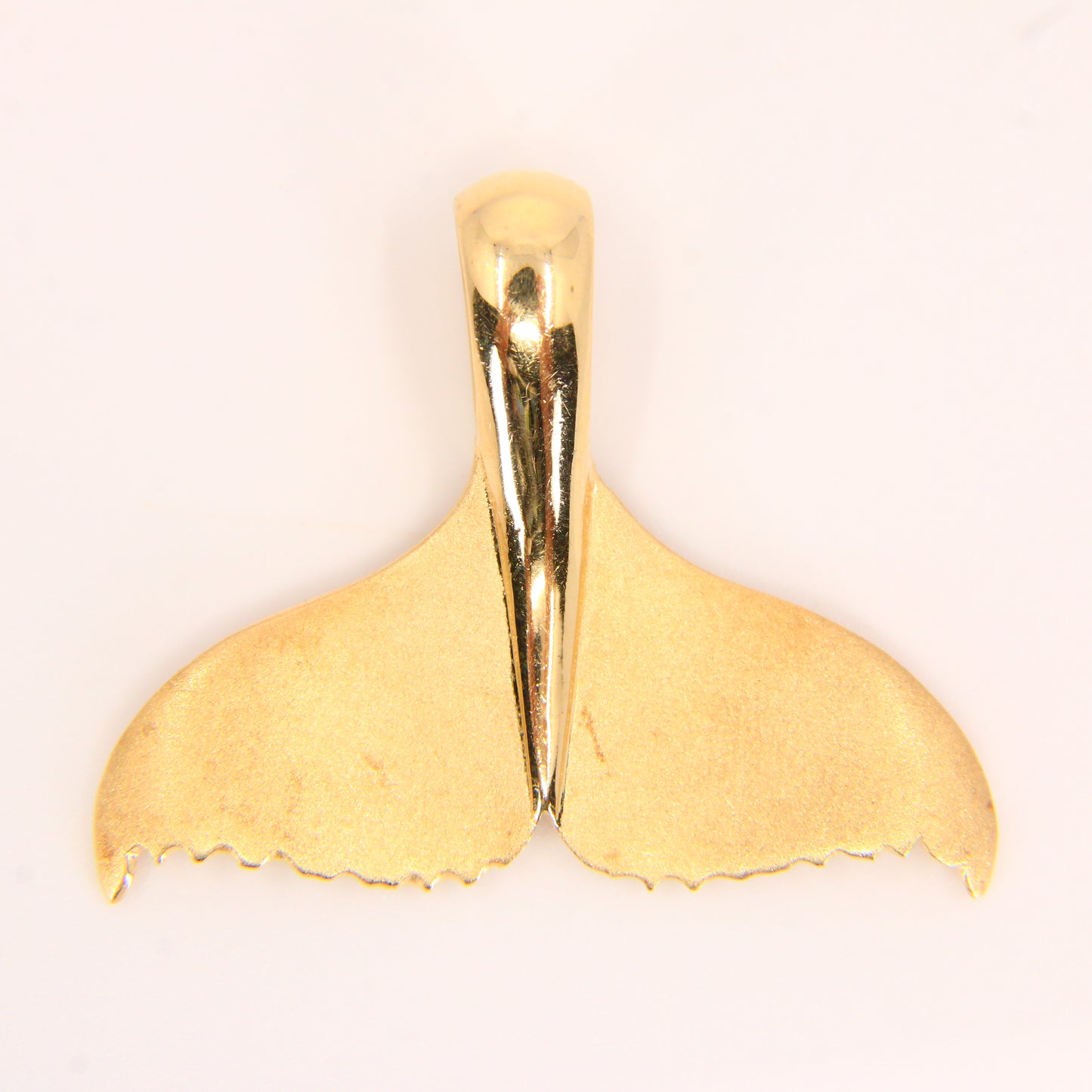 Vintage 14K Gold Whale Tail Pendant 14 Carat Yellow Gold Protection Charm Gift