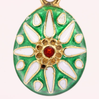 Vintage 14ct Yellow Gold Enamel Easter Egg Pendant Charm Russian Style Gift