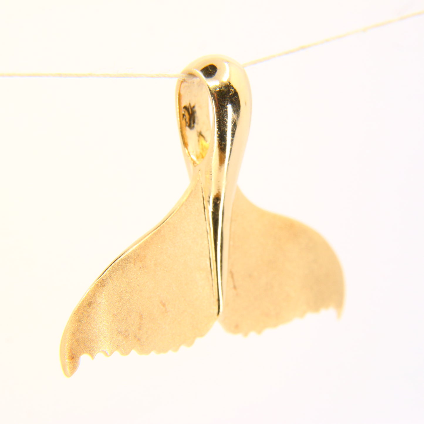 Vintage 14K Gold Whale Tail Pendant 14 Carat Yellow Gold Protection Charm Gift