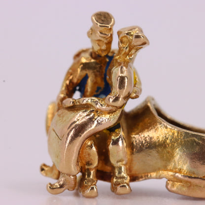 Vintage 9ct Hallmarked Gold Shoemaker Charm Couple Moving Kiss Pendant Love Gift