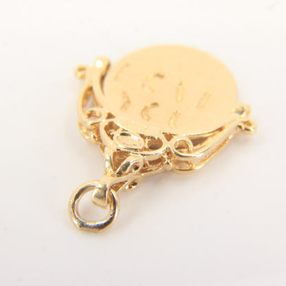 Vintage 9ct Yellow Gold I Love You Spinner Pendant Hidden Message Charm Gift
