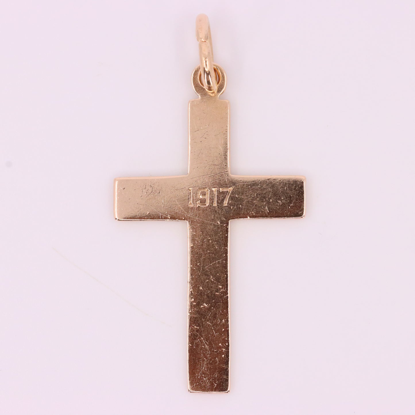Antique 9ct Hallmarked 1917 Yellow Gold Cross Pendant Religious Charm