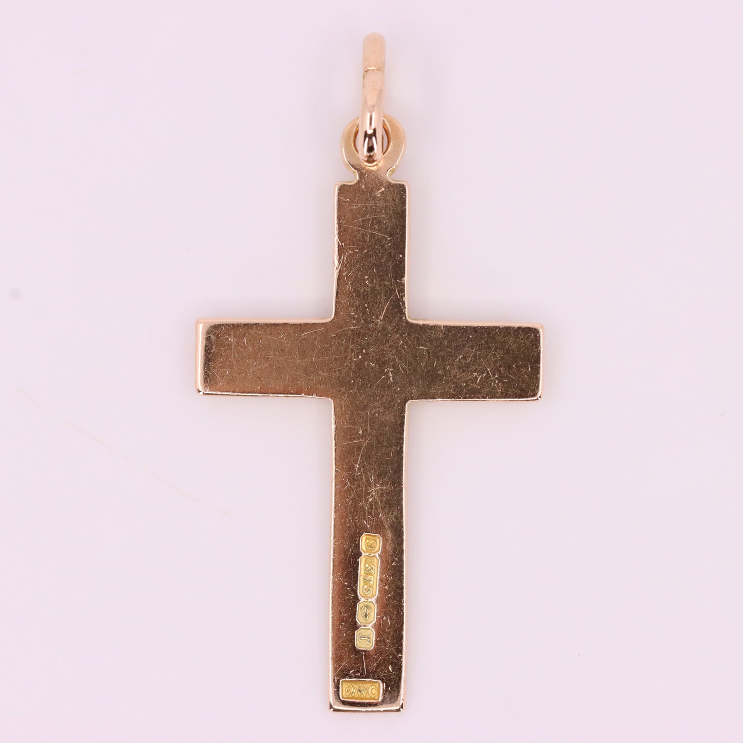 Antique 9ct Hallmarked 1917 Yellow Gold Cross Pendant Religious Charm
