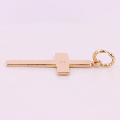 Antique 9ct Hallmarked 1917 Yellow Gold Cross Pendant Religious Charm