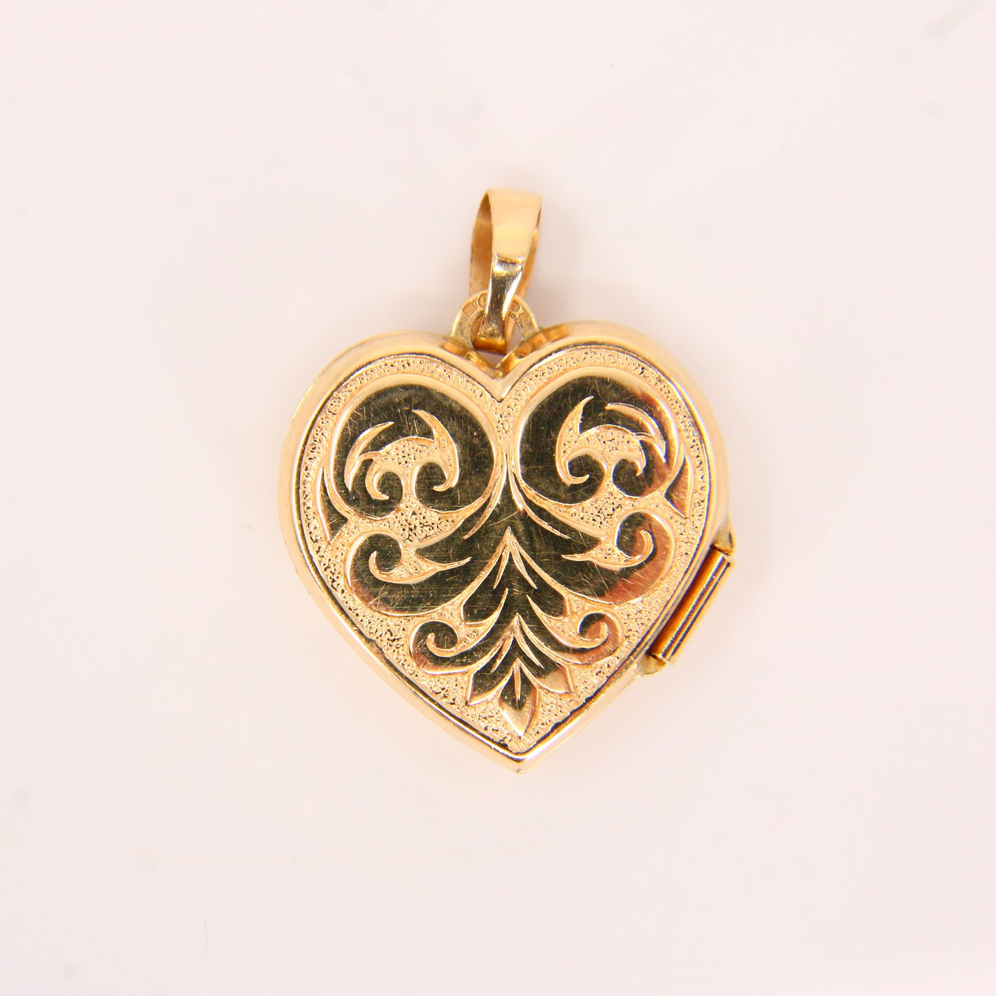 Vintage 9ct Gold 2 Photo "I Love You" Heart Locket Pendant Hallmarked Yellow Gold Charm