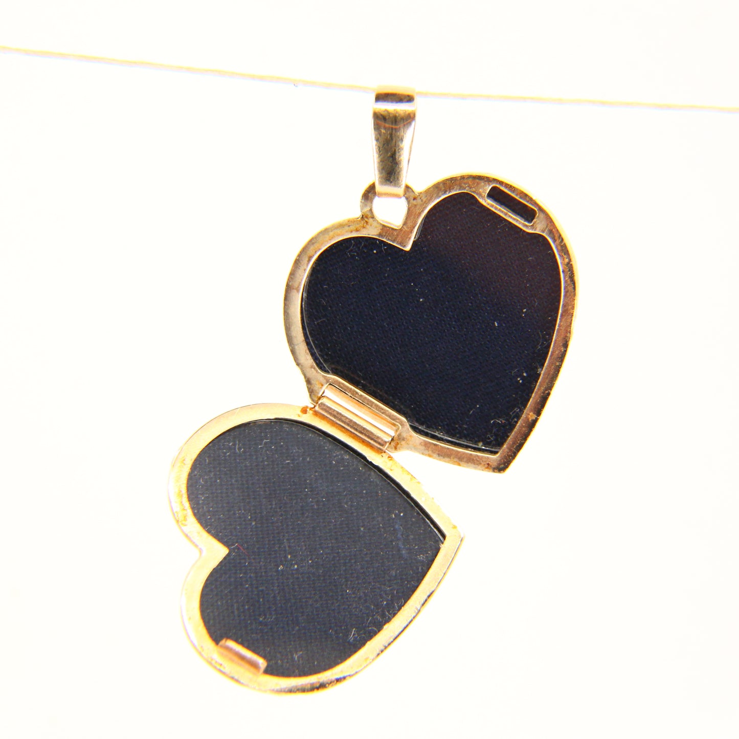 Vintage 9ct Gold 2 Photo "I Love You" Heart Locket Pendant Hallmarked Yellow Gold Charm