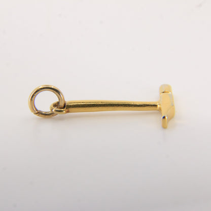 Vintage 9ct Yellow Gold Hammer Charm Blacksmith Tool Pendant