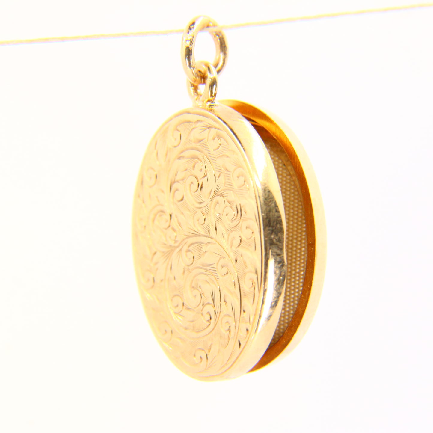 Vintage 9ct Gold 2 Photo Detailed Locket Pendant Hallmarked Yellow Gold Charm