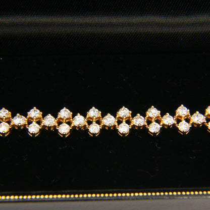 Vintage 9 Carat Yellow Gold 1979 Gem Set Flexible Twist Gold Bracelet