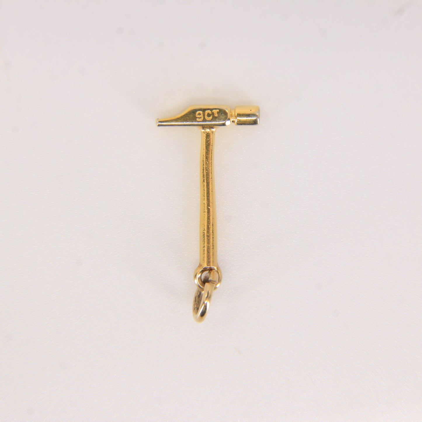 Vintage 9ct Yellow Gold Hammer Charm Blacksmith Tool Pendant