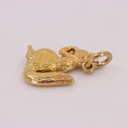 Vintage 9ct Hallmarked Gold Eating Squirrel Charm Pendant Woodland Animal Gift