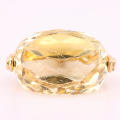 Antique 9ct Hallmarked  Yellow Gold Citrine Spinner Fob Pendant Charm Gift