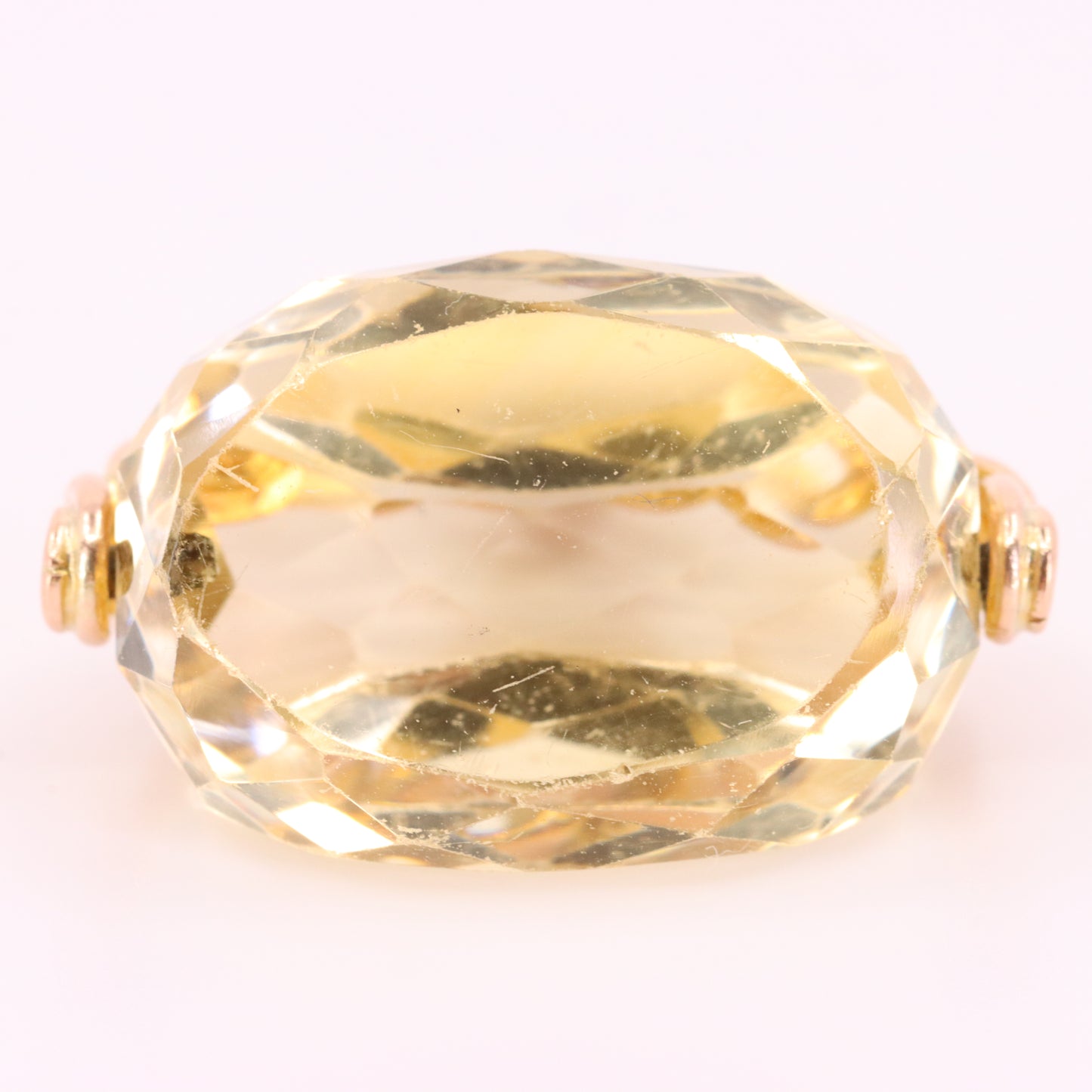 Antique 9ct Hallmarked  Yellow Gold Citrine Spinner Fob Pendant Charm Gift