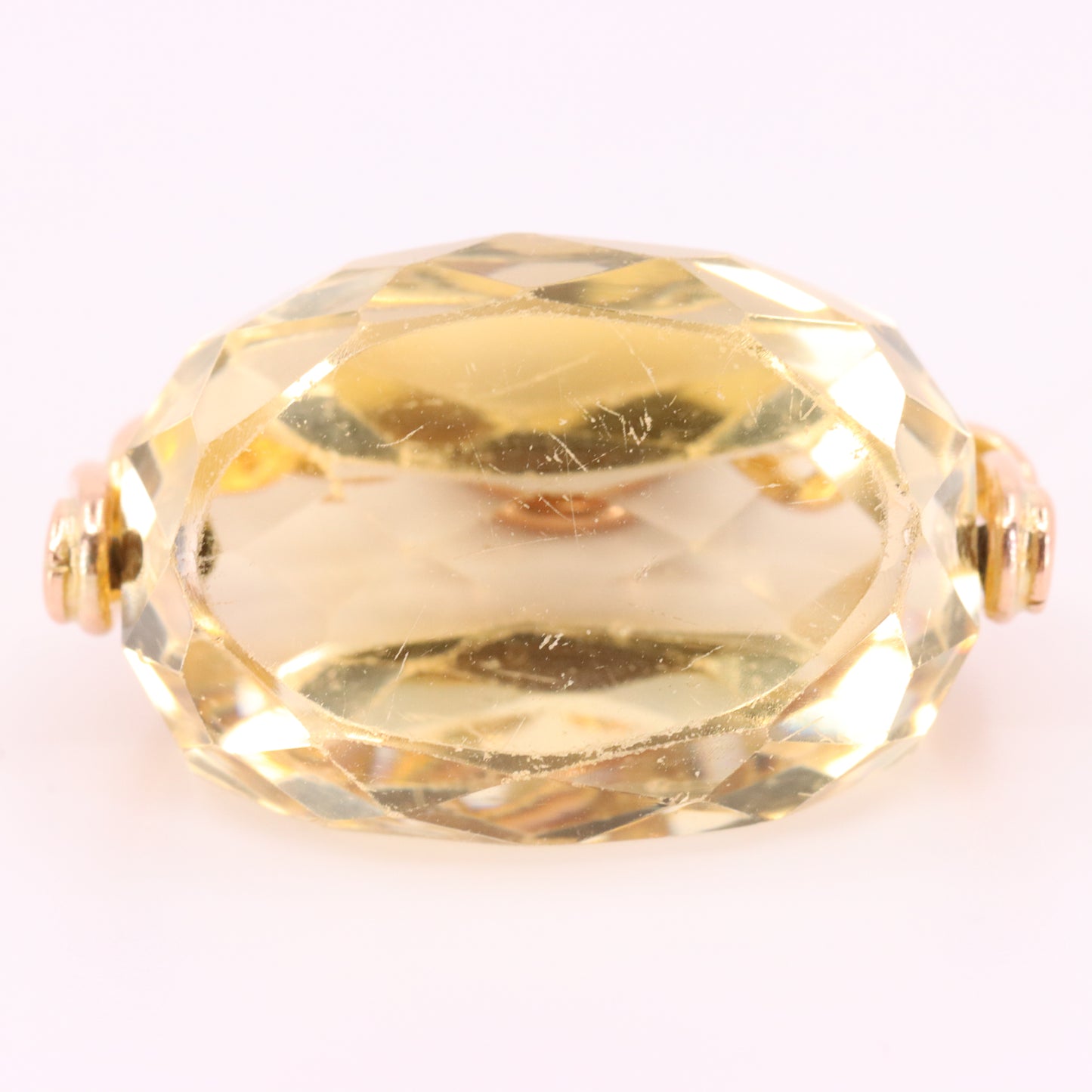 Antique 9ct Hallmarked  Yellow Gold Citrine Spinner Fob Pendant Charm Gift