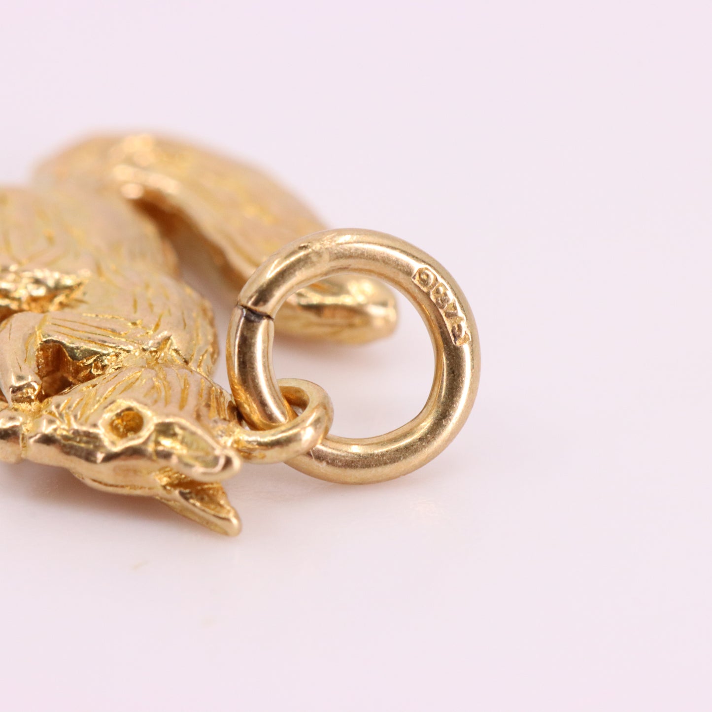 Vintage 9ct Hallmarked Gold Eating Squirrel Charm Pendant Woodland Animal Gift