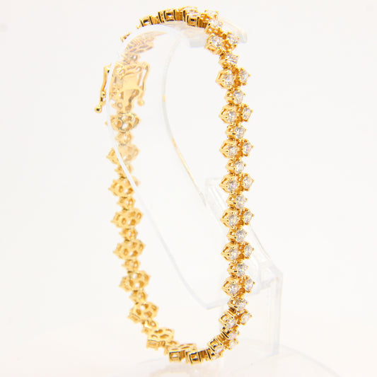 Vintage 9 Carat Yellow Gold 1979 Gem Set Flexible Twist Gold Bracelet