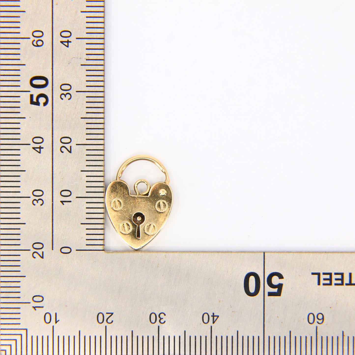 Vintage 9ct Gold Heart Padlock Charm – Hallmarked Solid Gold Gift