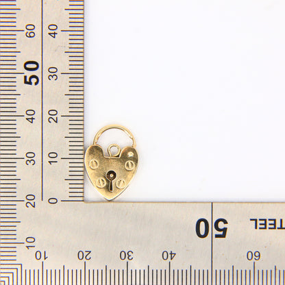 Vintage 9ct Gold Heart Padlock Charm – Hallmarked Solid Gold Gift