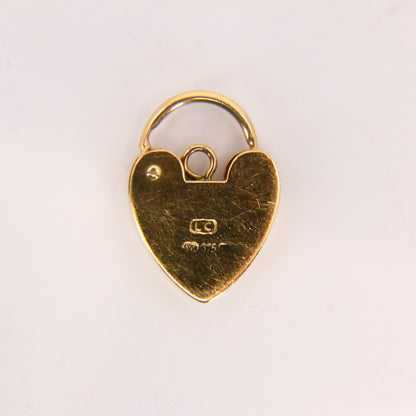 Vintage 9ct Gold Heart Padlock Charm – Hallmarked Solid Gold Gift