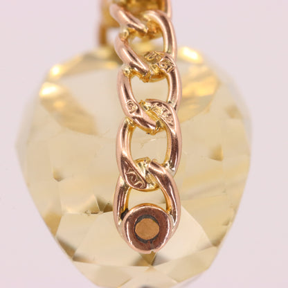Antique 9ct Hallmarked  Yellow Gold Citrine Spinner Fob Pendant Charm Gift