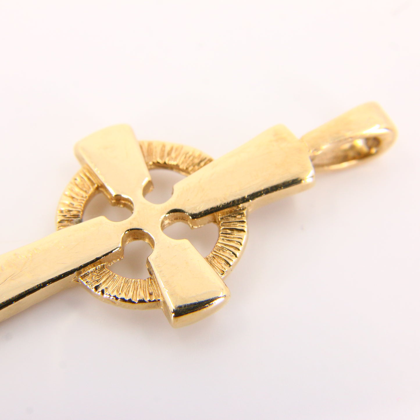 Vintage 9ct Gold Celtic Gold Cross Pendant Hallmarked Yellow Gold Charm Traditional Cross