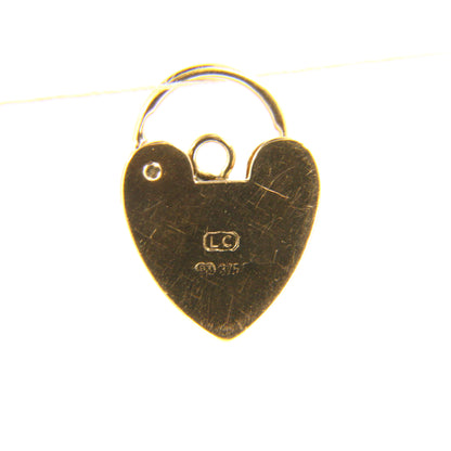 Vintage 9ct Gold Heart Padlock Charm – Hallmarked Solid Gold Gift