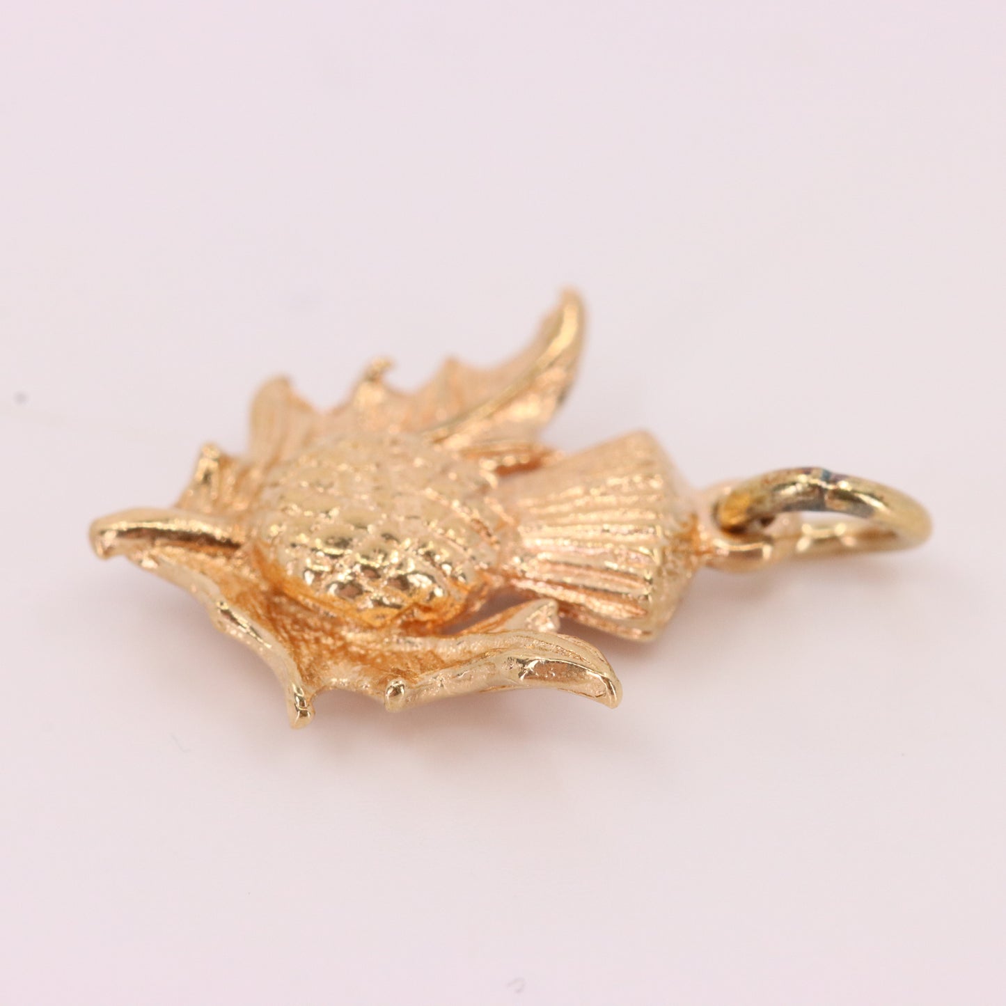 Vintage 9ct Hallmarked Gold Flower Of Scotland Thistle Charm Scottish Pendant
