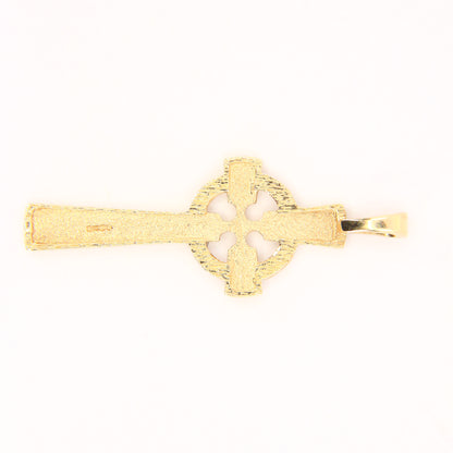 Vintage 9ct Gold Celtic Gold Cross Pendant Hallmarked Yellow Gold Charm Traditional Cross