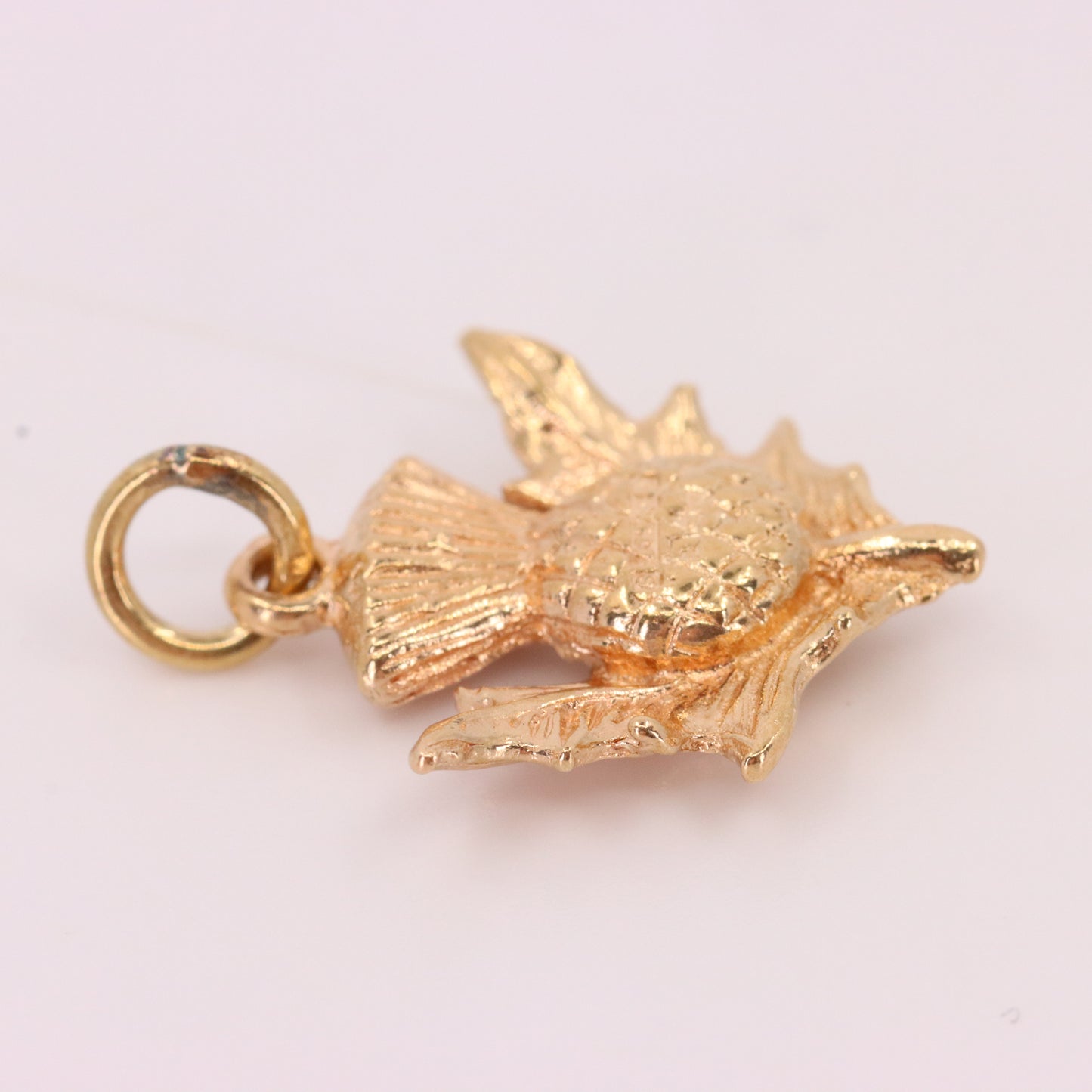 Vintage 9ct Hallmarked Gold Flower Of Scotland Thistle Charm Scottish Pendant