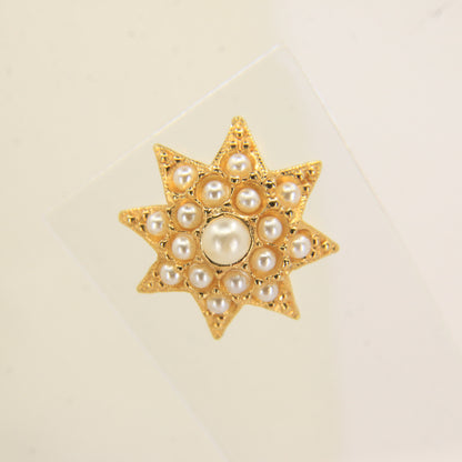 Antique 15ct Yellow Gold Seed Pearl Pendant Necklace With Earrings Jewellery Set