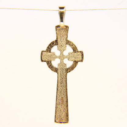 Vintage 9ct Gold Celtic Gold Cross Pendant Hallmarked Yellow Gold Charm Traditional Cross