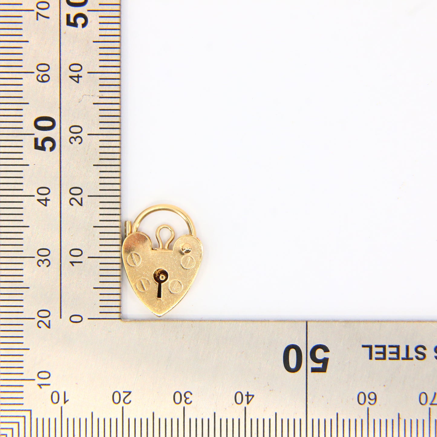 Vintage 9ct Gold Heart Padlock Charm – Hallmarked Solid Gold Gift