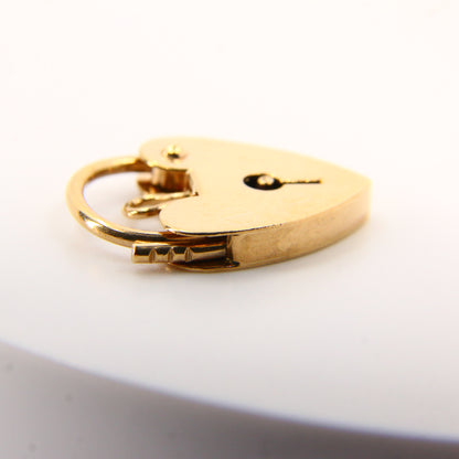 Vintage 9ct Gold Heart Padlock Charm – Hallmarked Solid Gold Gift