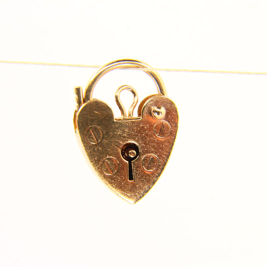 Vintage 9ct Gold Heart Padlock Charm – Hallmarked Solid Gold Gift