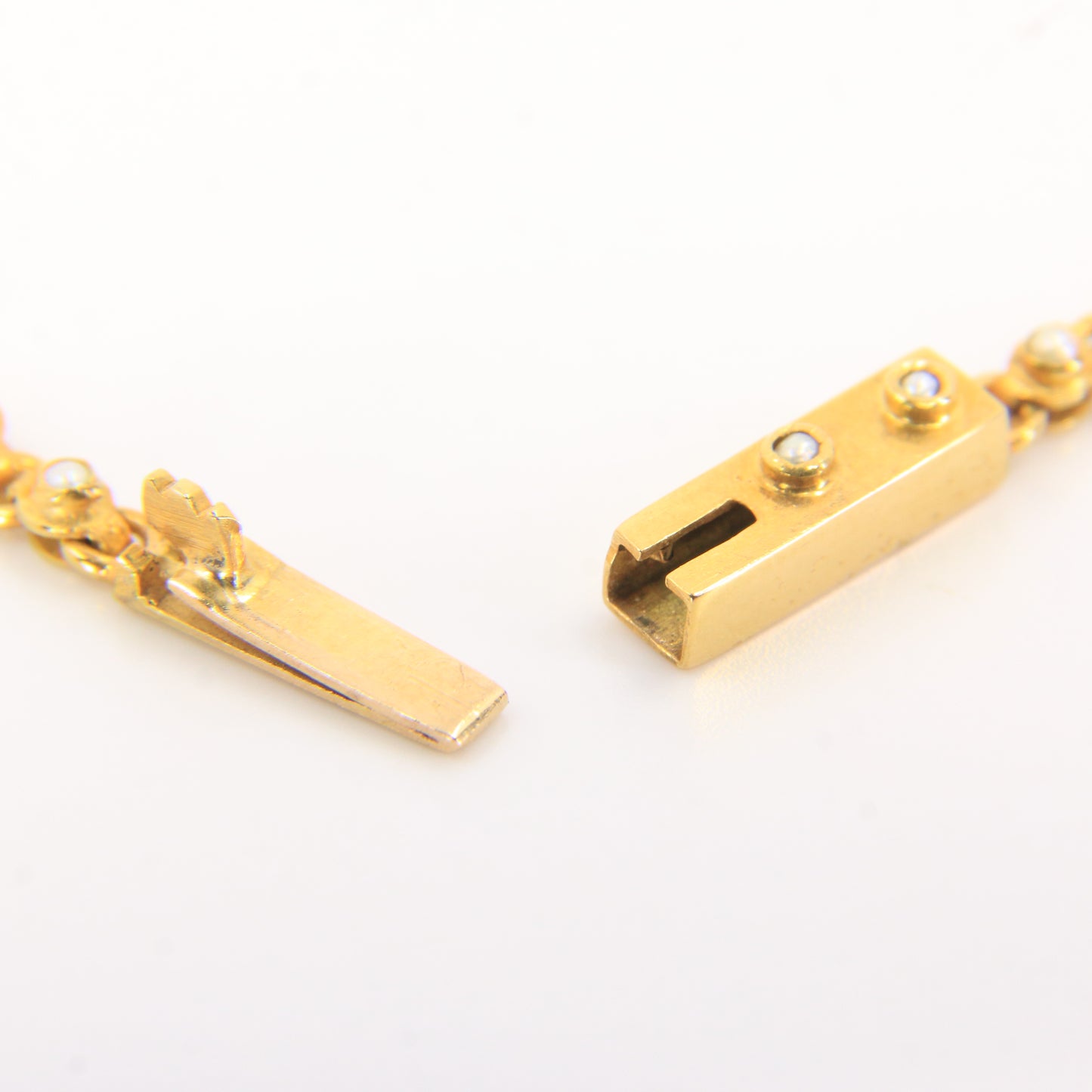 Antique 15ct Yellow Gold Seed Pearl Pendant Necklace With Earrings Jewellery Set