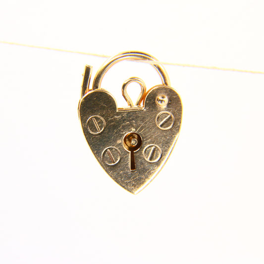 Vintage 9ct Gold Heart Padlock Charm – Hallmarked Solid Gold Gift