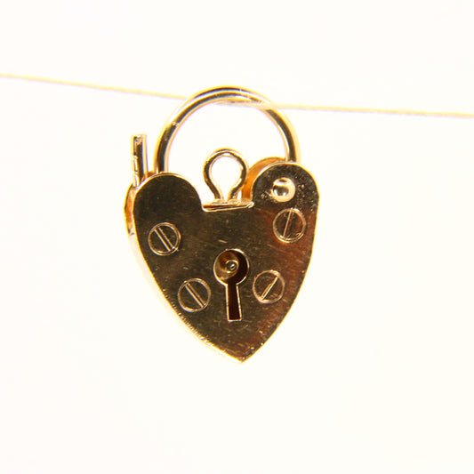 Vintage 9ct Gold Heart Padlock Charm – Hallmarked Yellow Gold Gift