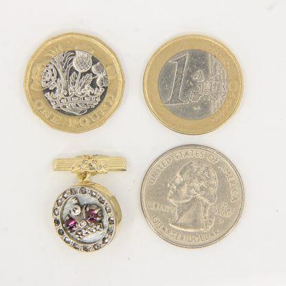 Antique Russian 14ct Gold Platinum Ruby Diamond Crown Cufflinks Boxed Gift